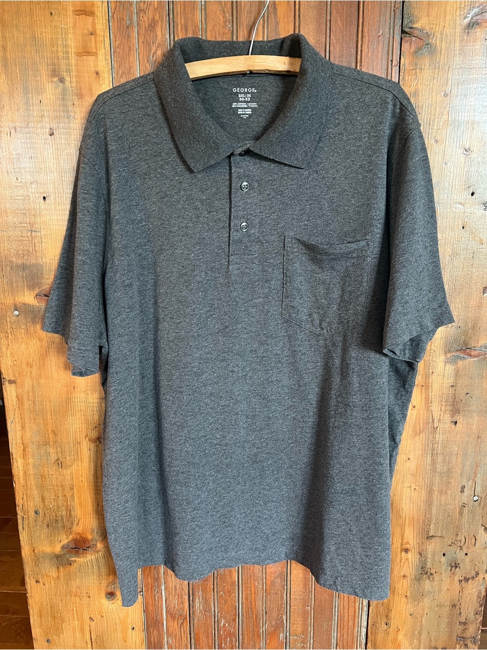 George Men’s Dark Gray Polo Shirt with Pocket Size 2XL